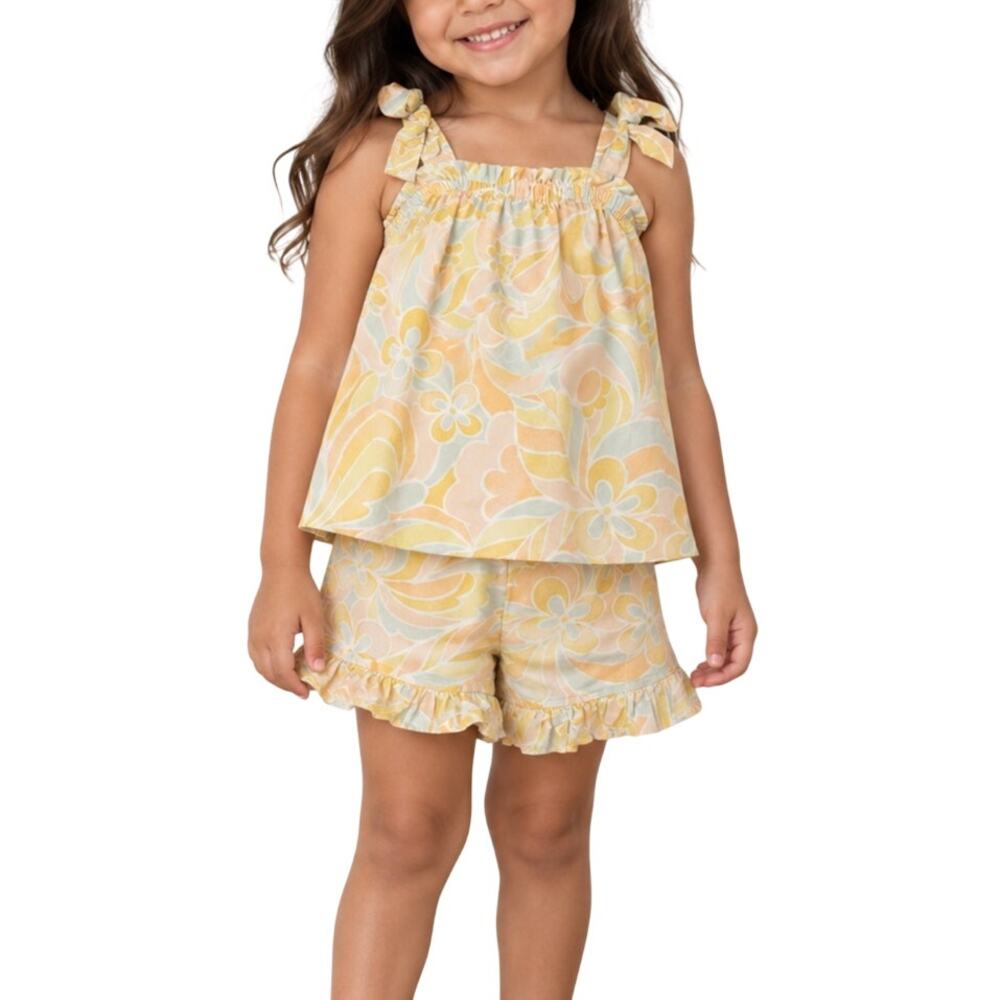 Little Co Lauren Conrad Retro Floral Tank Ruffle Shorts Set 4T